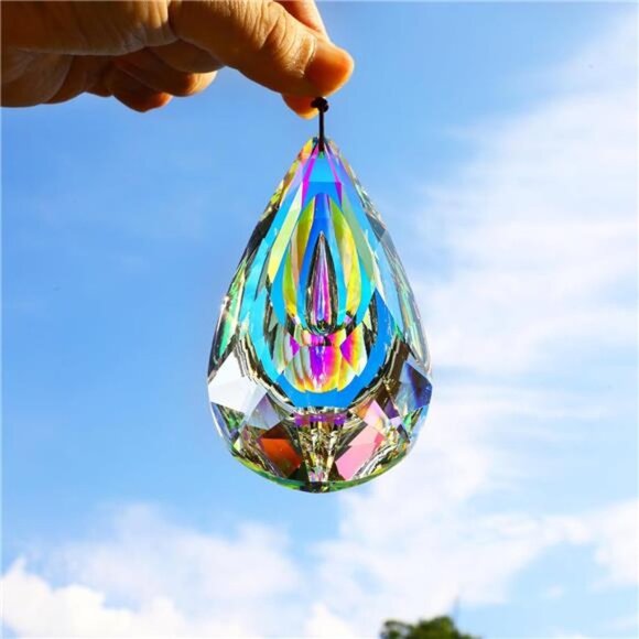 120mm Crystal Prism Suncatcher Window Hanging Sun Catchers AB Colored Crystals - Picture 4 of 7
